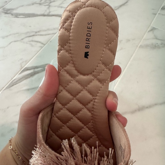 Birdies Women's Blush Fringe Slippers - Picture 5 of 8